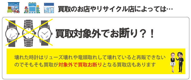 リューズ(竜頭)故障オーデマピゲ買取不可