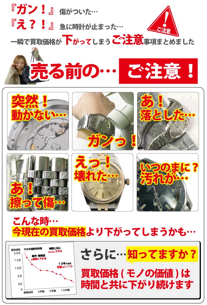 ブランド時計買取価格が下がる時