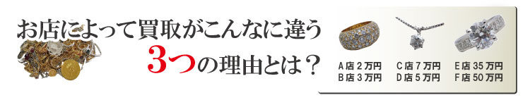 金プラチナ買取価格の違い