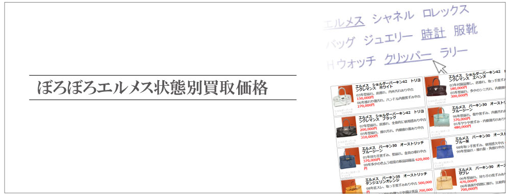 状態別ぼろぼろエルメスの買取価格